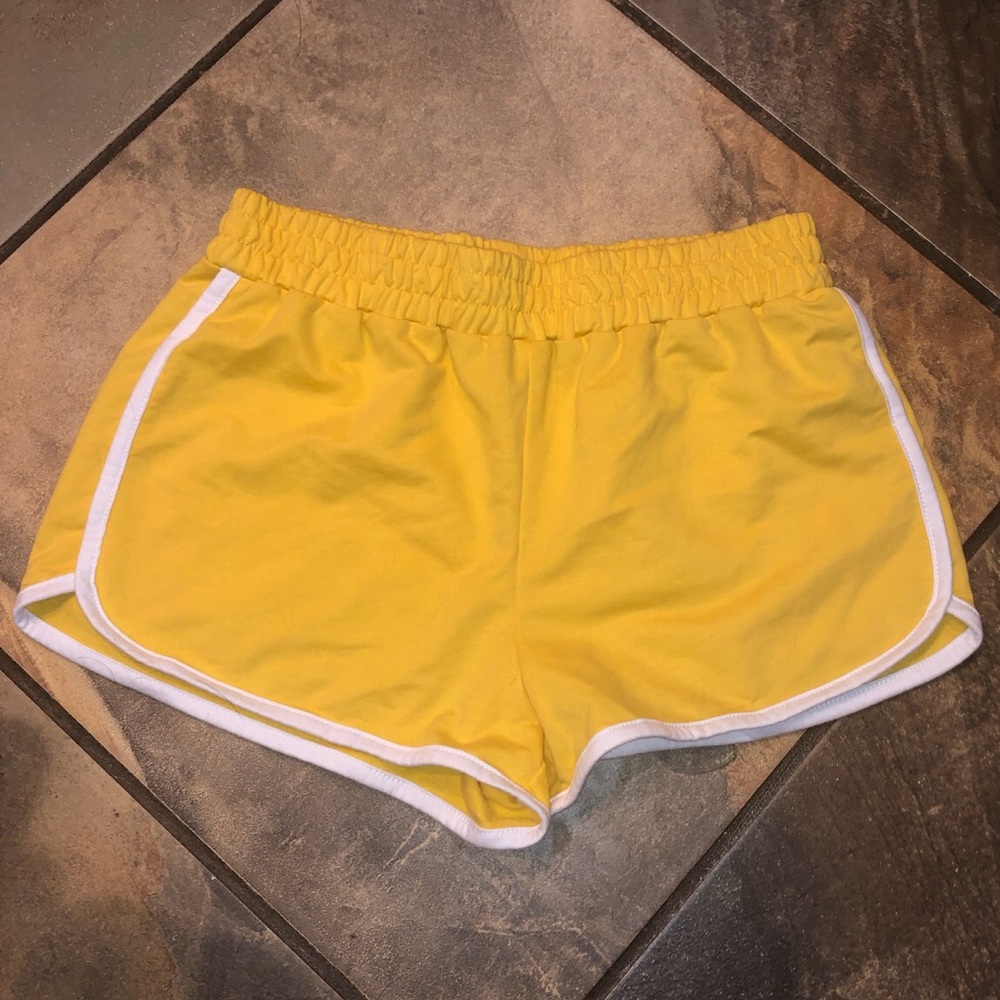 Yellow sweat shorts from forever 21